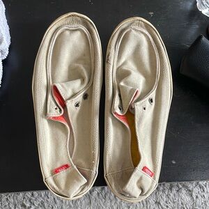 Men’s vans Casual Beige Canvas Slip-On Shoes/ sz9